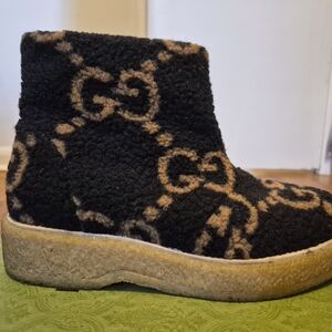 Gucci Black & Tan GG Logo Kids Ankle Boot